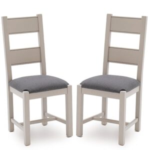 Amberly Grey Wooden Dining Chairs In Pair