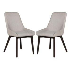 Acton Natural Fabric Dining Chairs In Pair