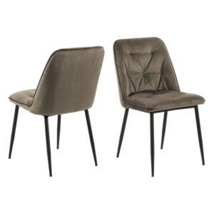 Basel Beige Fabric Dining Chairs In Pair