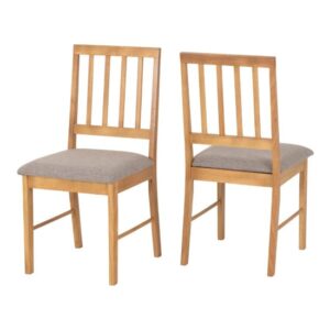 Alcudia Oak Effect Wooden Dining Chairs In Pair