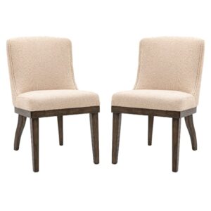 Kigali Taupe Polyester Fabric Dining Chairs In Pair