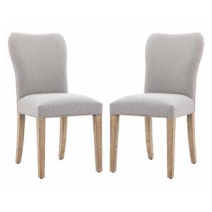 Valletta Natural Fabric Dining Chairs In Pair