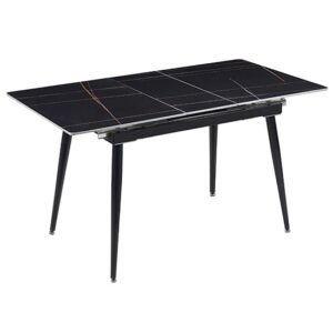 Sion Extending Sintered Ceramic Stone Dining Table In Black